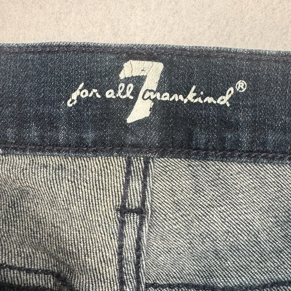 7 For All Mankind Straight Leg Jeans Womens Size 26 Dark Blue Low Rise